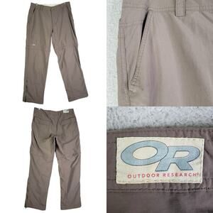 Outdoor Research Pants Mens Size 34 Brown Nylon Straight Leg Flat Front